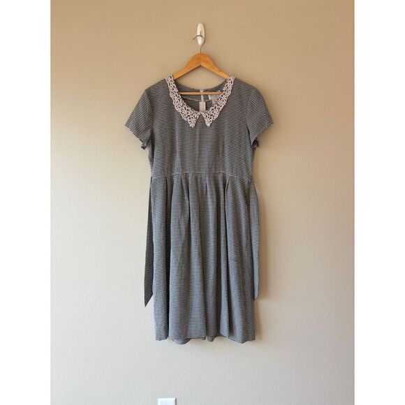 vintage 90s gingham short sleeve midi dress - Picture 1 of 6